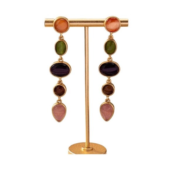 Fashionable Retro European/American Style Earrings Womens Pierced‎ Goldtoned NEW - Picture 1 of 12